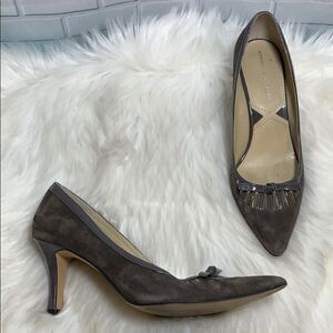 Adrienne Vittadini Jaclyn Brown Suede Heel‎ Sz 8.5